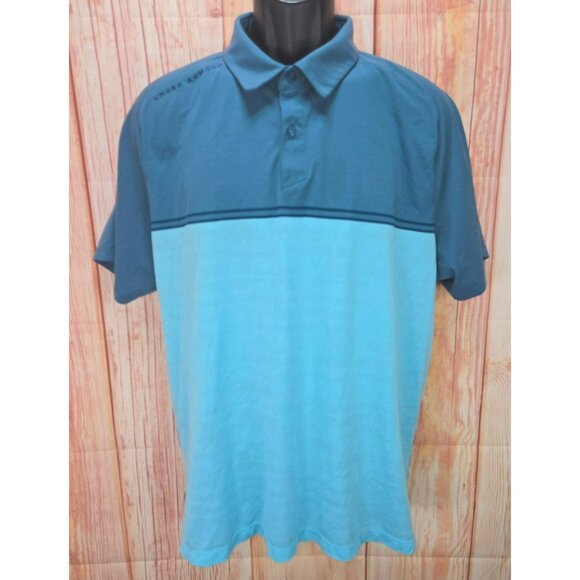 Under Armour Mens Polo XL Loose HeatGear Blue - Picture 1 of 8